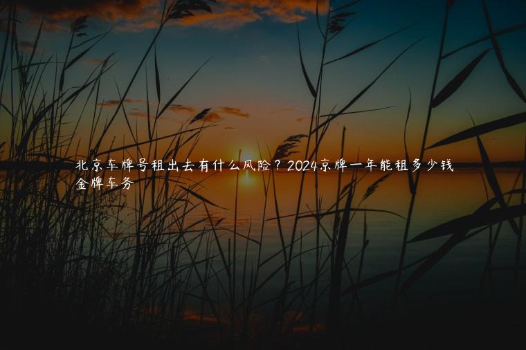 北京车牌号租出去有什么风险？2024京牌一年能租多少钱