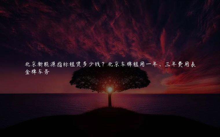 北京新能源指标租赁多少钱？北京车牌租用一年、三年费用表