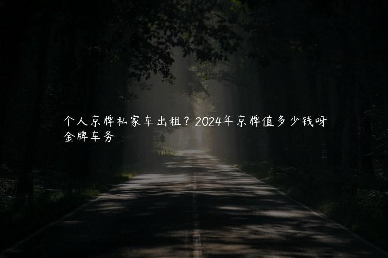 个人京牌私家车出租？2024年京牌值多少钱呀