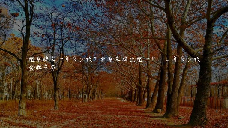 租京牌车一年多少钱？北京车牌出租一年、二年多少钱