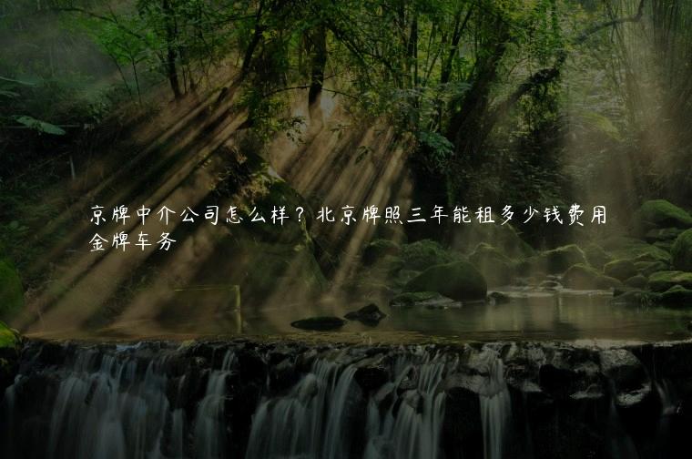 京牌中介公司怎么样？北京牌照三年能租多少钱费用