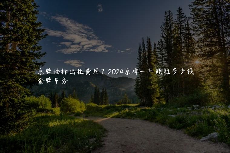 京牌油标出租费用？2024京牌一年能租多少钱