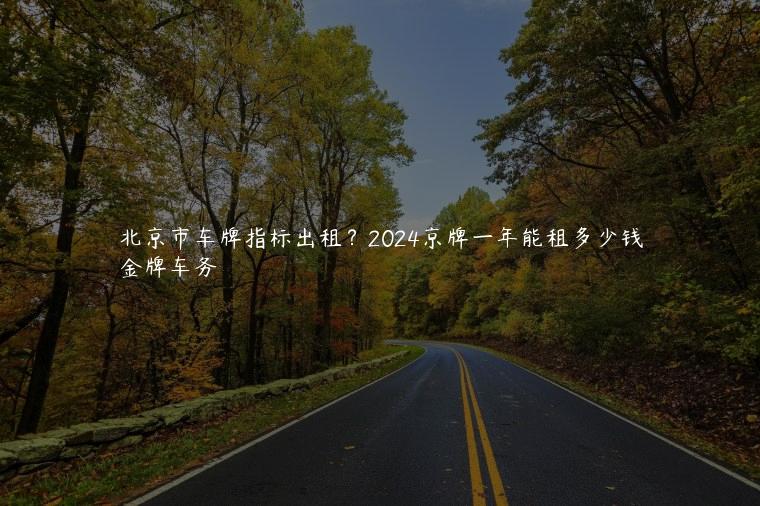 北京市车牌指标出租？2024京牌一年能租多少钱