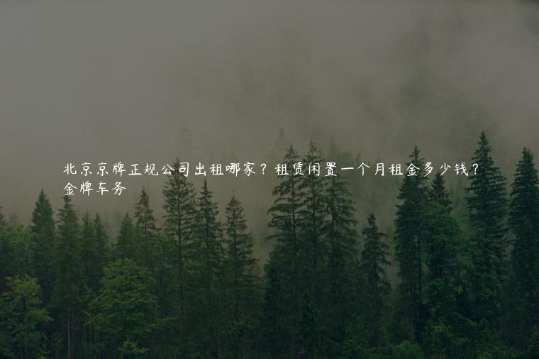 北京京牌正规公司出租哪家？租赁闲置一个月租金多少钱？