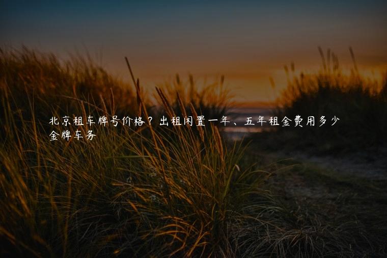 北京租车牌号价格？出租闲置一年、五年租金费用多少