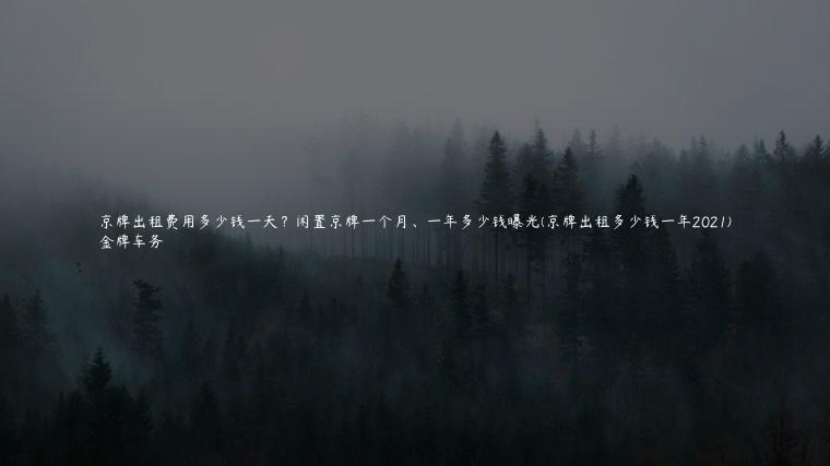 京牌出租费用多少钱一天？闲置京牌一个月、一年多少钱曝光(京牌出租多少钱一年2021)