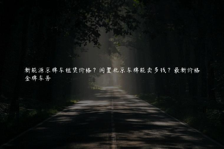 新能源京牌车租赁价格？闲置北京车牌能卖多钱？最新价格
