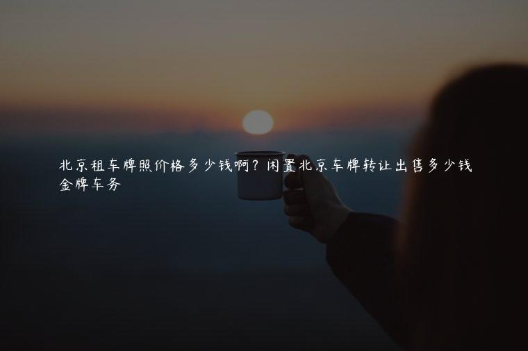 北京租车牌照价格多少钱啊？闲置北京车牌转让出售多少钱