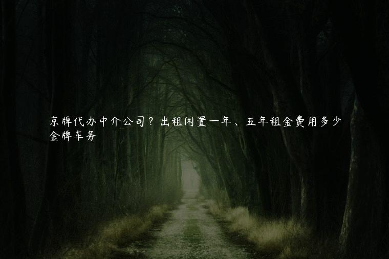 京牌代办中介公司？出租闲置一年、五年租金费用多少