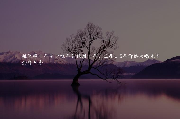租京牌一年多少钱年？租用一年、三年。5年价格大曝光了