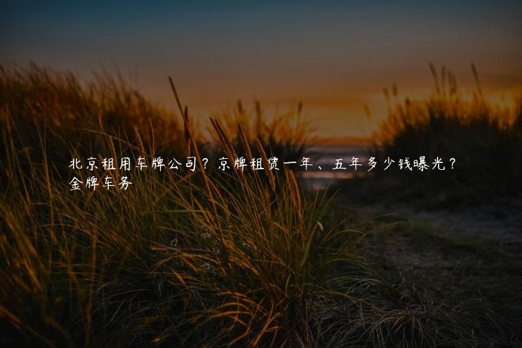 北京租用车牌公司？京牌租赁一年、五年多少钱曝光？