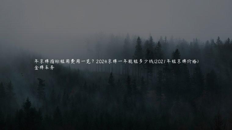 年京牌指标租用费用一览？2024京牌一年能租多少钱(2021年租京牌价格)