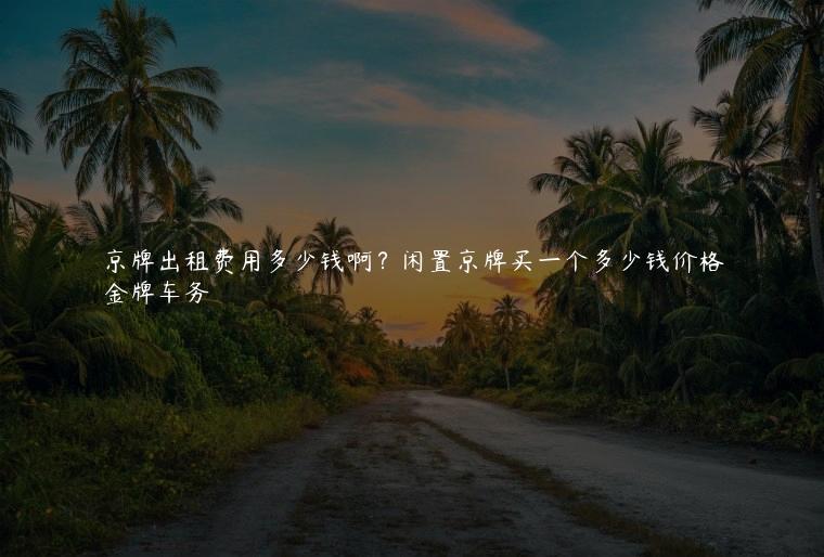 京牌出租费用多少钱啊？闲置京牌买一个多少钱价格