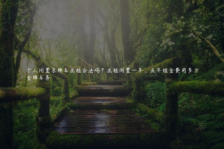 个人闲置京牌车出租合法吗？出租闲置一年、五年租金费用多少