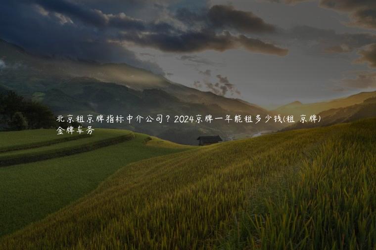 北京租京牌指标中介公司？2024京牌一年能租多少钱(租 京牌)