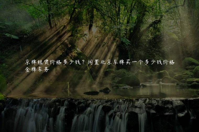 京牌租赁价格多少钱？闲置北京车牌买一个多少钱价格
