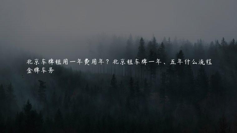北京车牌租用一年费用年？北京租车牌一年、五年什么流程