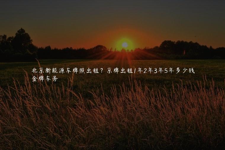 北京新能源车牌照出租？京牌出租1年2年3年5年多少钱