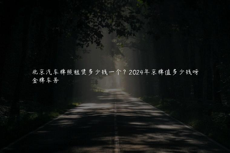 北京汽车牌照租赁多少钱一个？2024年京牌值多少钱呀