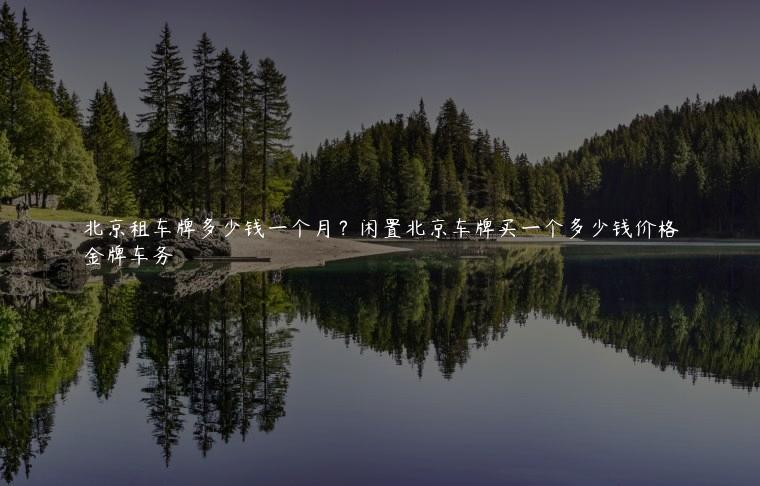 北京租车牌多少钱一个月？闲置北京车牌买一个多少钱价格