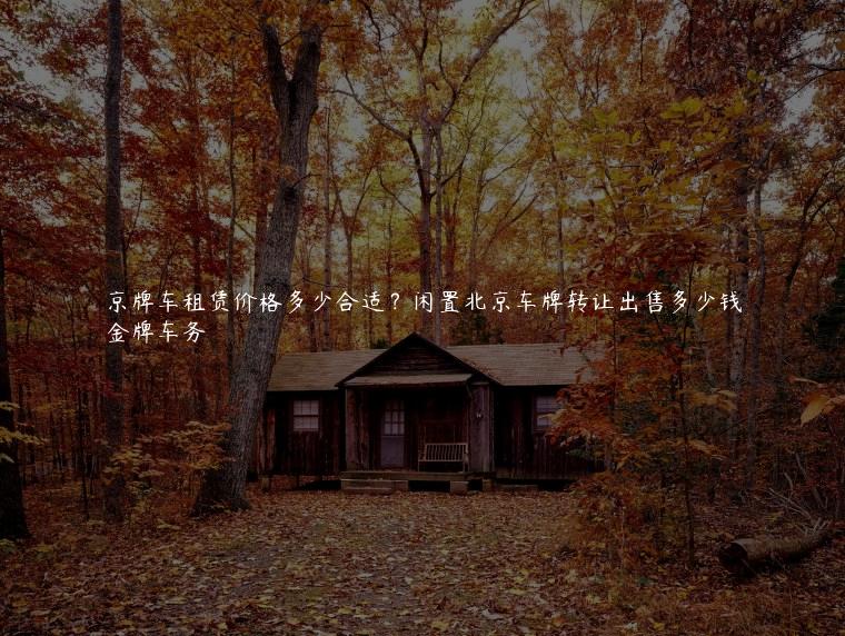 京牌车租赁价格多少合适？闲置北京车牌转让出售多少钱