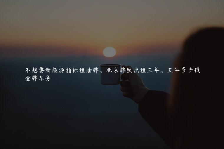不想要新能源指标租油牌、北京牌照出租三年、五年多少钱