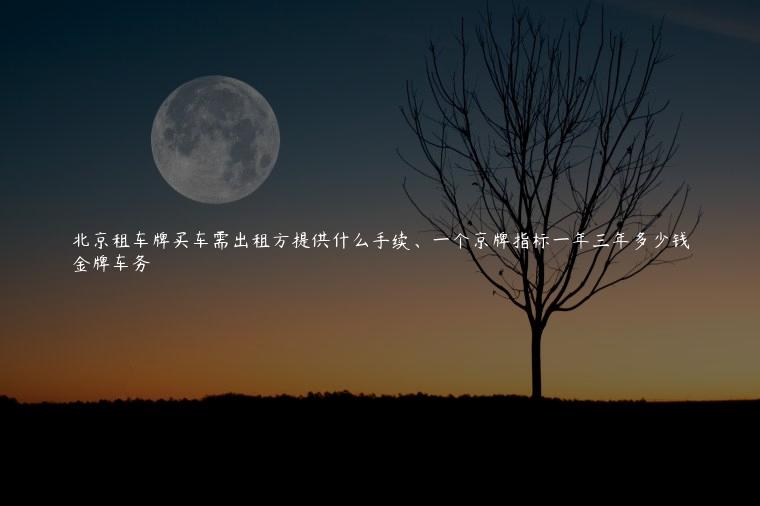 北京租车牌买车需出租方提供什么手续、一个京牌指标一年三年多少钱