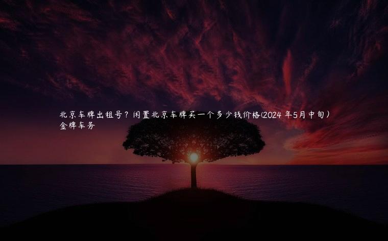 北京车牌出租号？闲置北京车牌买一个多少钱价格(2024 年5月中旬）