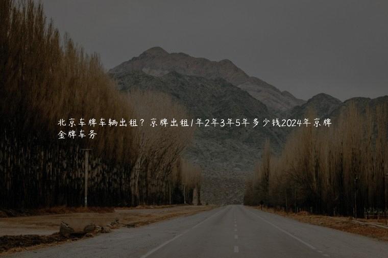 北京车牌车辆出租？京牌出租1年2年3年5年多少钱2024年京牌