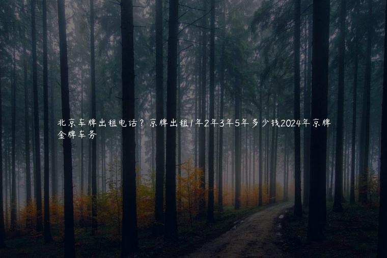 北京车牌出租电话？京牌出租1年2年3年5年多少钱2024年京牌