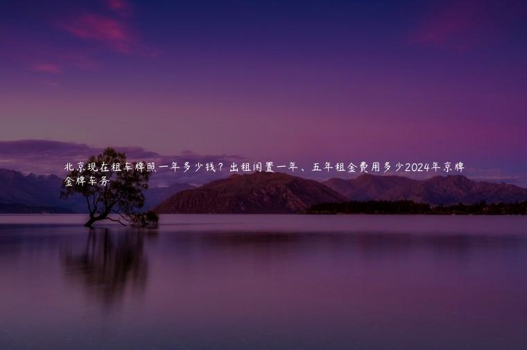 北京现在租车牌照一年多少钱？出租闲置一年、五年租金费用多少2024年京牌