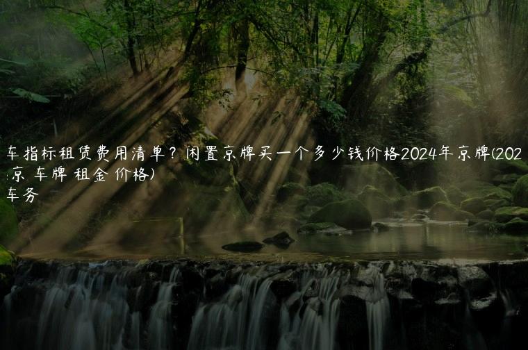 北京车指标租赁费用清单？闲置京牌买一个多少钱价格2024年京牌(2020 北京 车牌 租金 价格)
