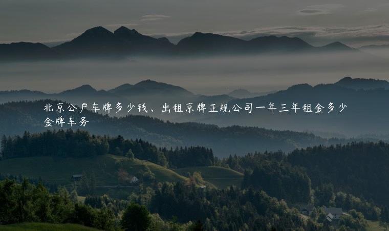 北京公户车牌多少钱、出租京牌正规公司一年三年租金多少