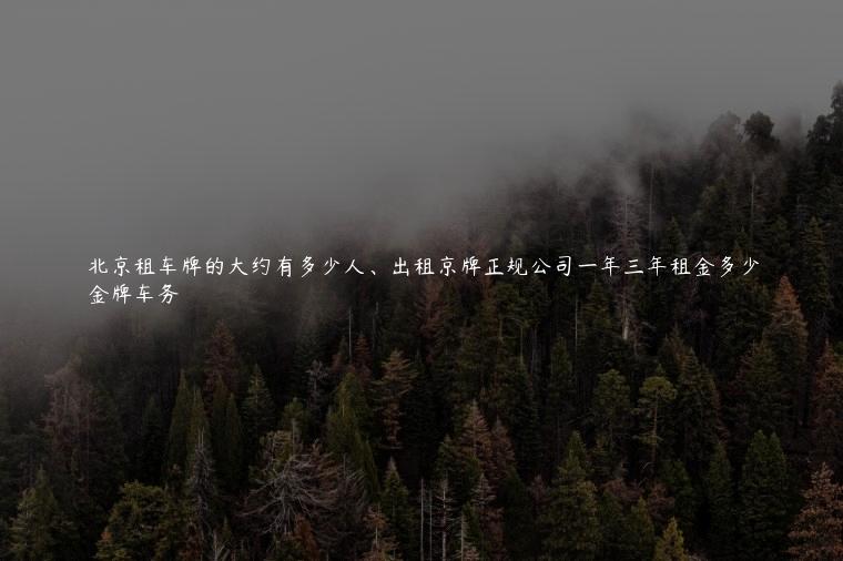北京租车牌的大约有多少人、出租京牌正规公司一年三年租金多少