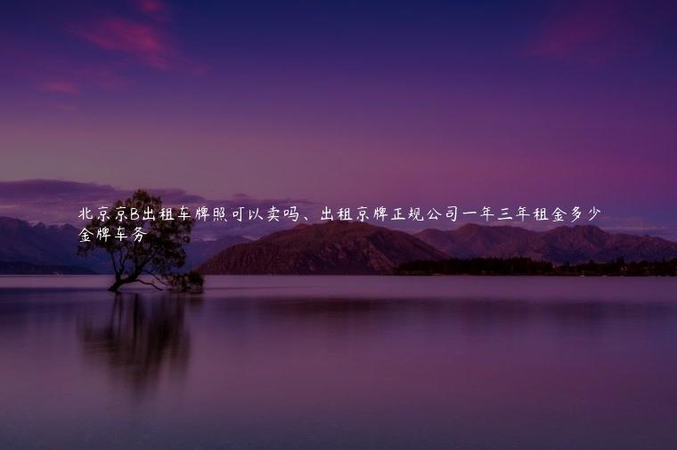 北京京B出租车牌照可以卖吗、出租京牌正规公司一年三年租金多少