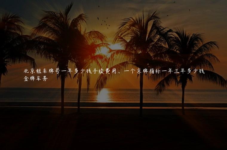 北京租车牌号一年多少钱手续费用、一个京牌指标一年三年多少钱
