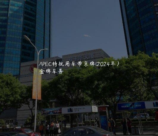 APEC特批用车带京牌(2024年）