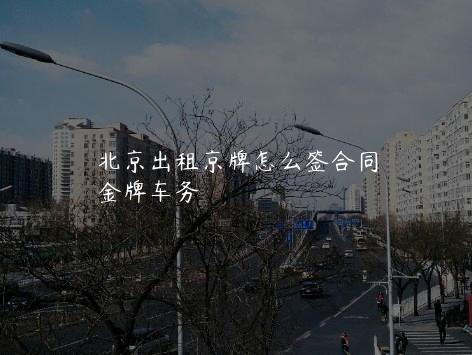 北京出租京牌怎么签合同