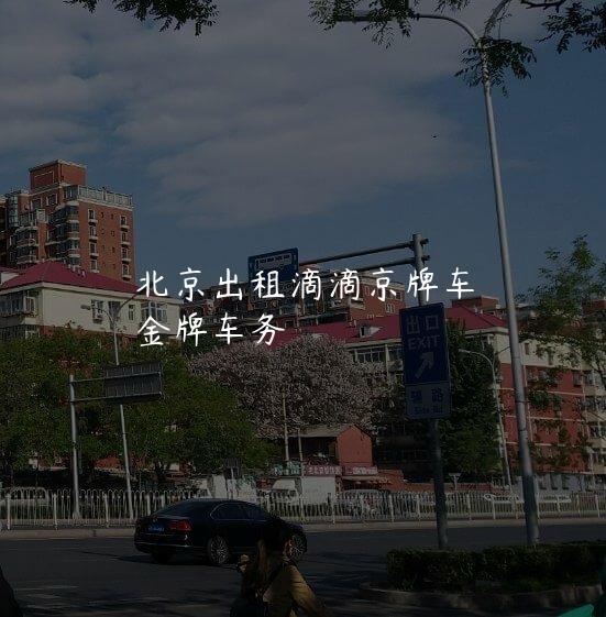 北京出租滴滴京牌车