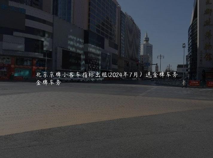 北京京牌小客车指标出租(2024年7月）选金牌车务
