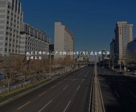北京京牌转让过户力推(2024年7月）选金牌车务