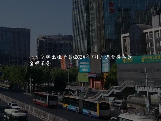 北京京牌出租平台(2024年7月）选金牌车务