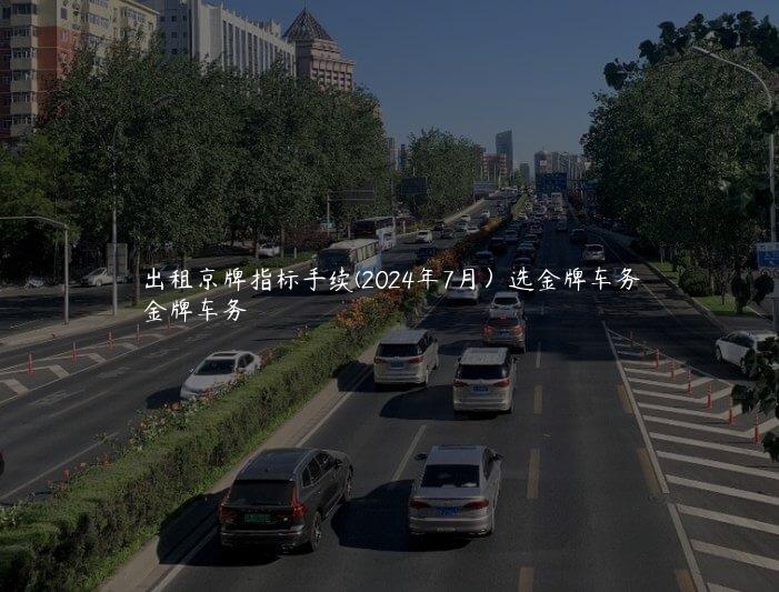 出租京牌指标手续(2024年7月）选金牌车务