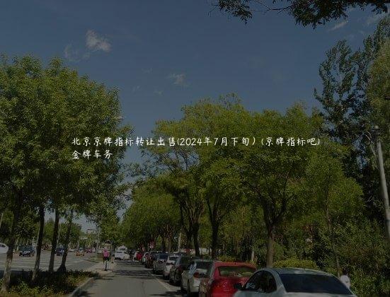 北京京牌指标转让出售(2024年7月下旬）(京牌指标吧)