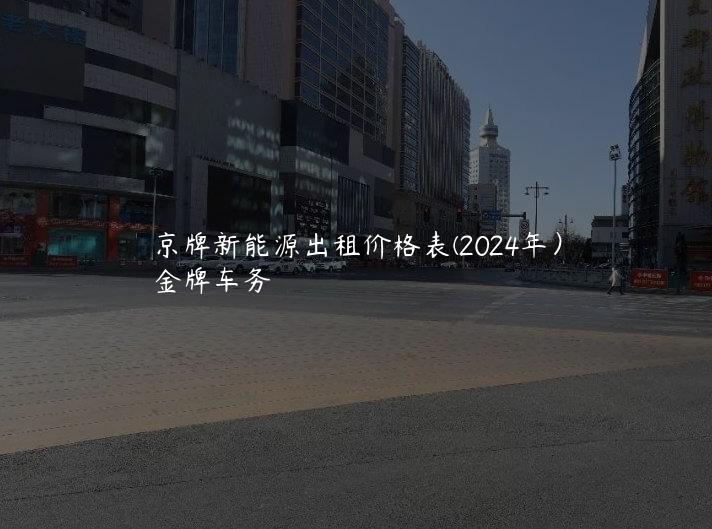 京牌新能源出租价格表(2024年）
