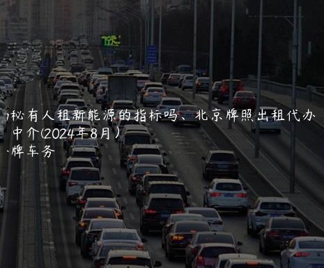 揭秘有人租新能源的指标吗、北京牌照出租代办平台中介(2024年8月）