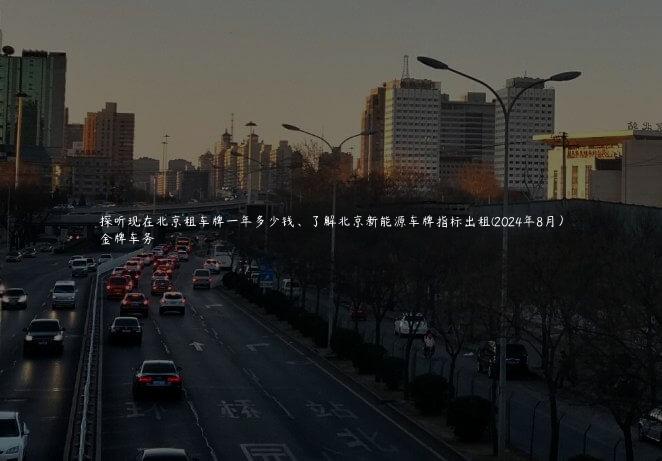 探听现在北京租车牌一年多少钱、了解北京新能源车牌指标出租(2024年8月）