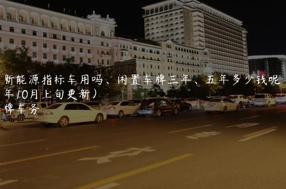 租新能源指标车用吗、闲置车牌三年、五年多少钱呢(2024年10月上旬更新）