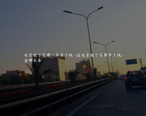 北京租个京牌一年多少钱  (在北京租个京牌多少钱)