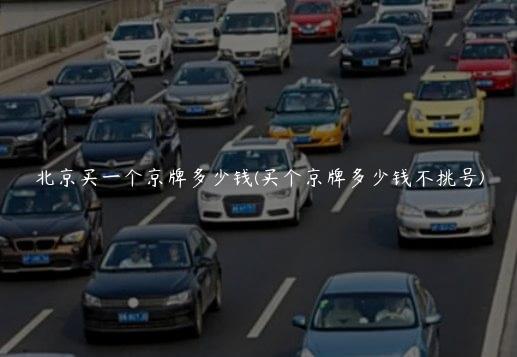 北京买一个京牌多少钱(买个京牌多少钱不挑号)